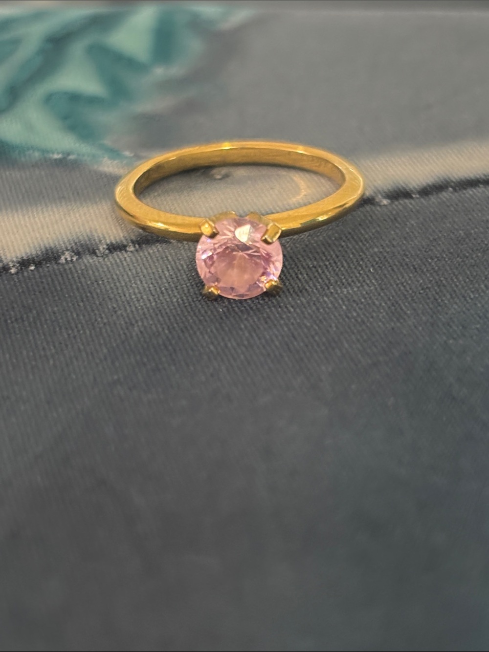 Pink sapphire solitaire ring